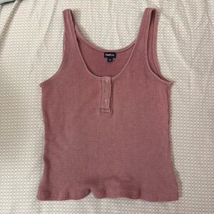 GapBody Pink Waffle Henley Tank - XS